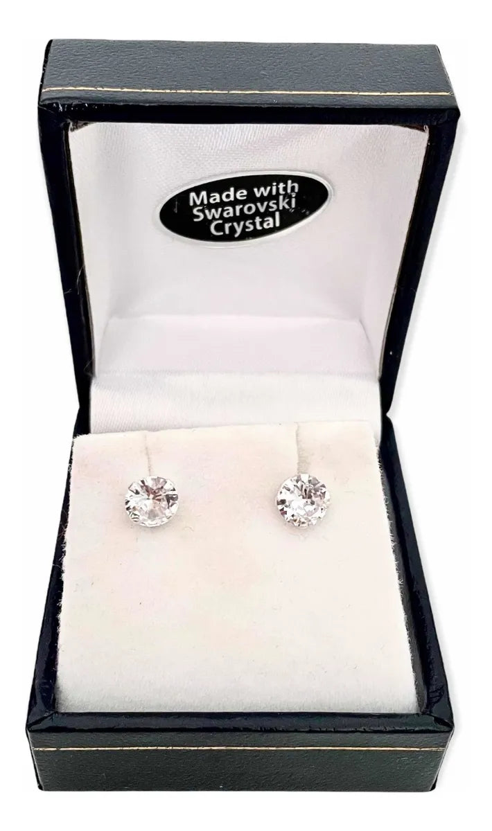 Aros punto de luz cristal Plata 925 clasicos