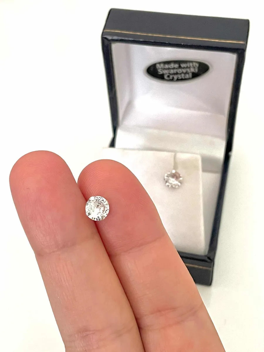 Aros punto de luz cristal Plata 925 clasicos