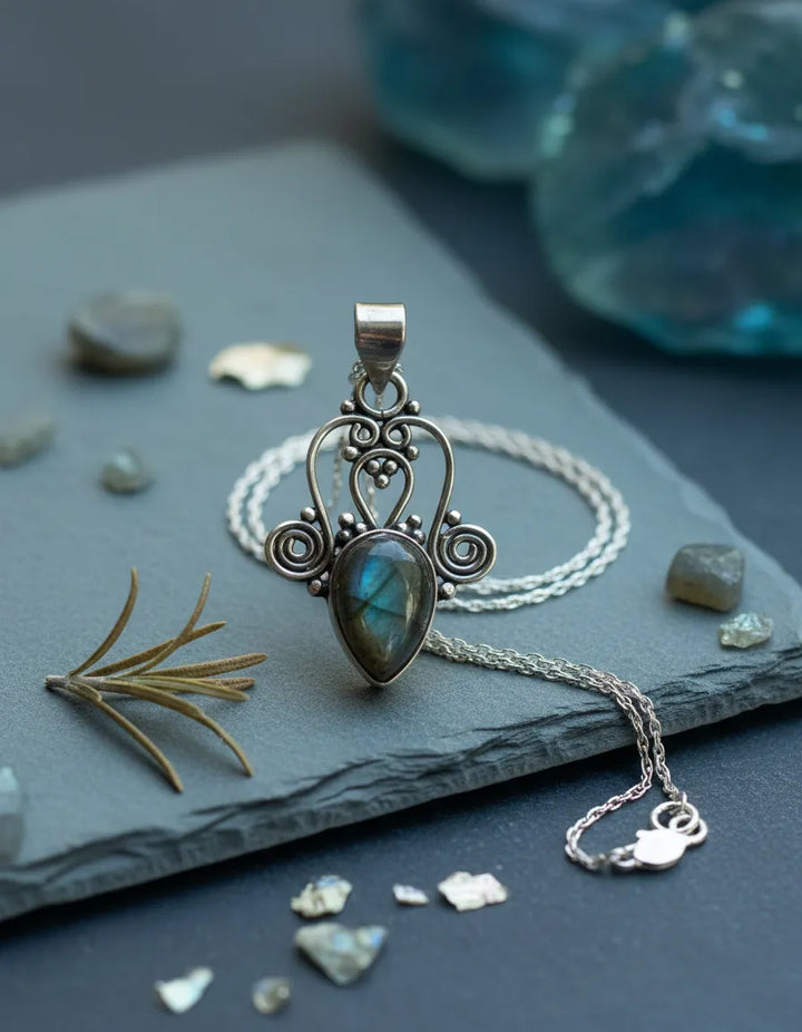 Colgante Labradorita de Finlandia Plata 925