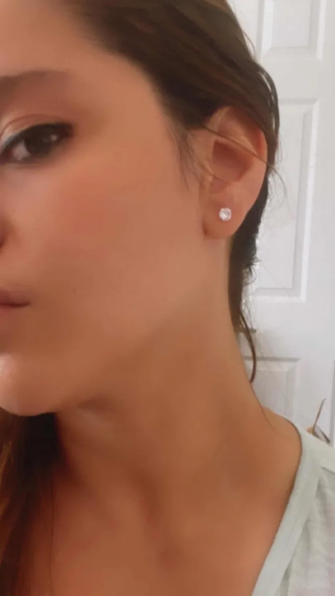 Aros punto de luz cristal Plata 925 clasicos