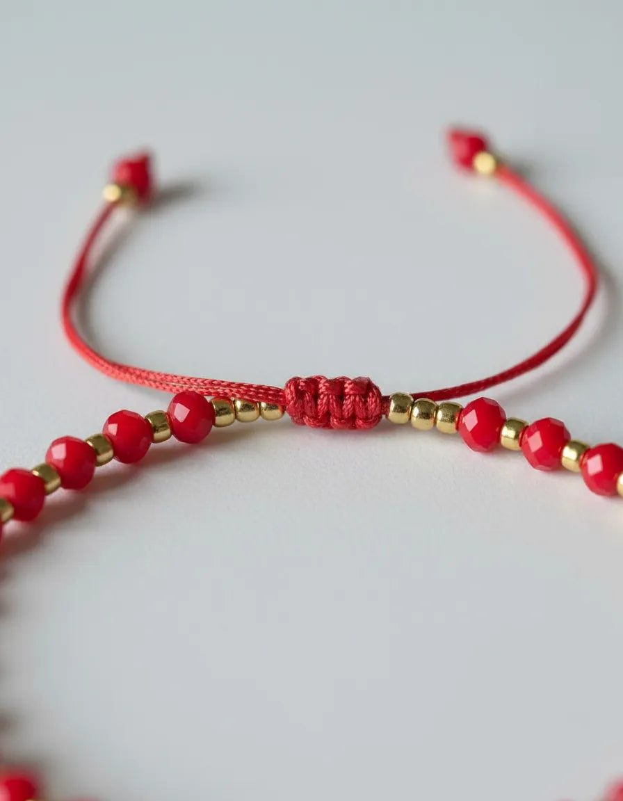 Pulsera hilo rojo cristales japoneses