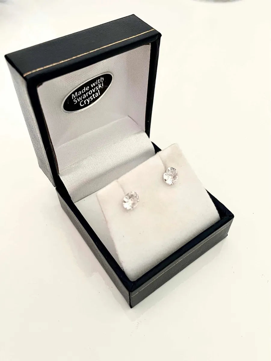 Aros punto de luz cristal Plata 925 clasicos