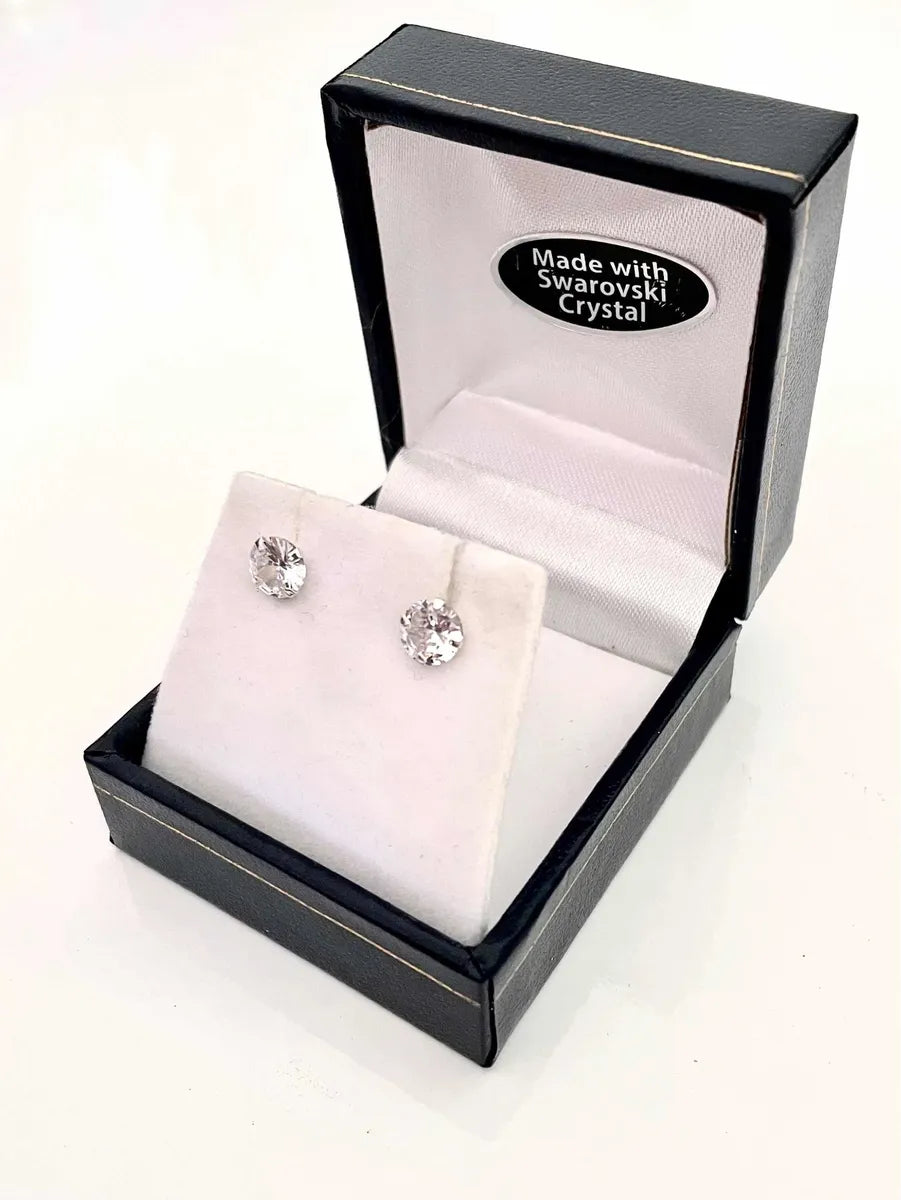 Aros punto de luz cristal Plata 925 clasicos