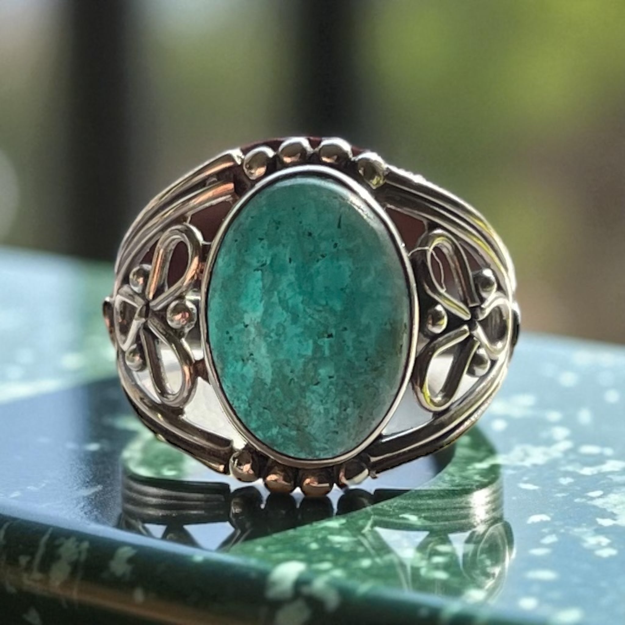 Anillo Amazonita Paraiba Plata 925 - Lily