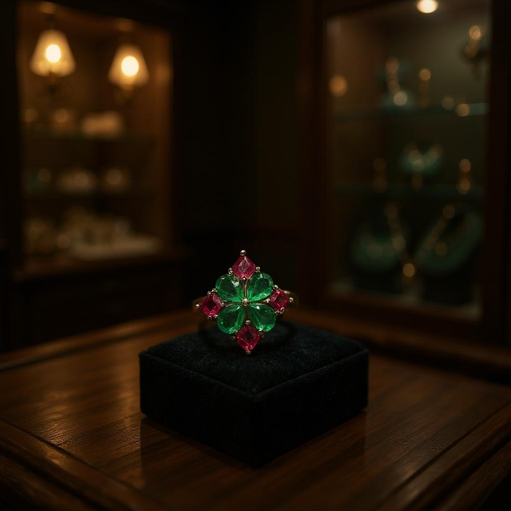 Anillo Antheia - Ónix Verde y Rubelita rosa Plata 925