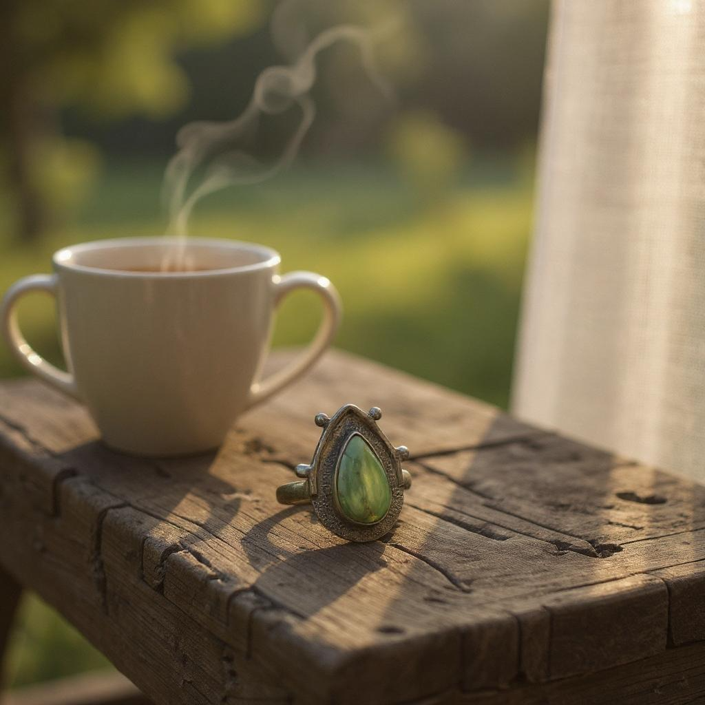 Anillo Sylvaë Variscita y Plata - Joyas Velardi