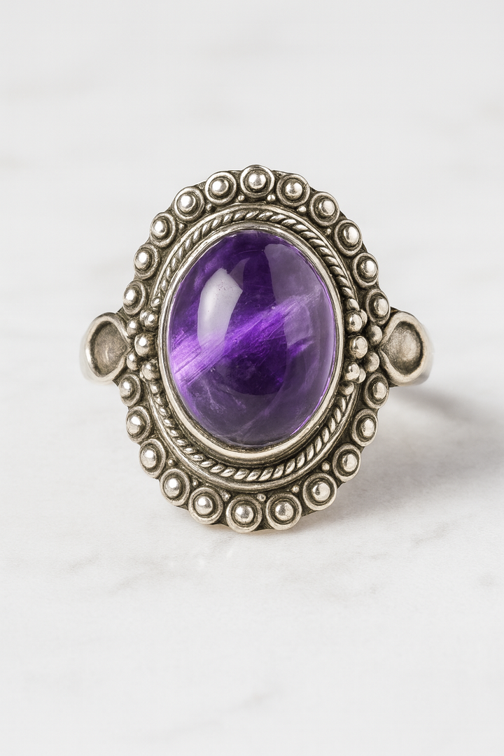 Anillo de Amatista de África Plata 925