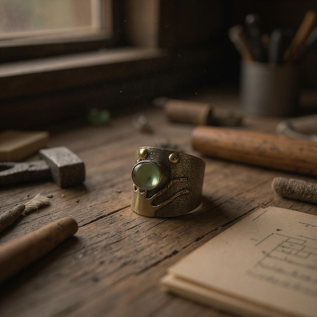Anillo Nemain – Jade Nefrita Canadiense Plata y Oro - Joyas Velardi