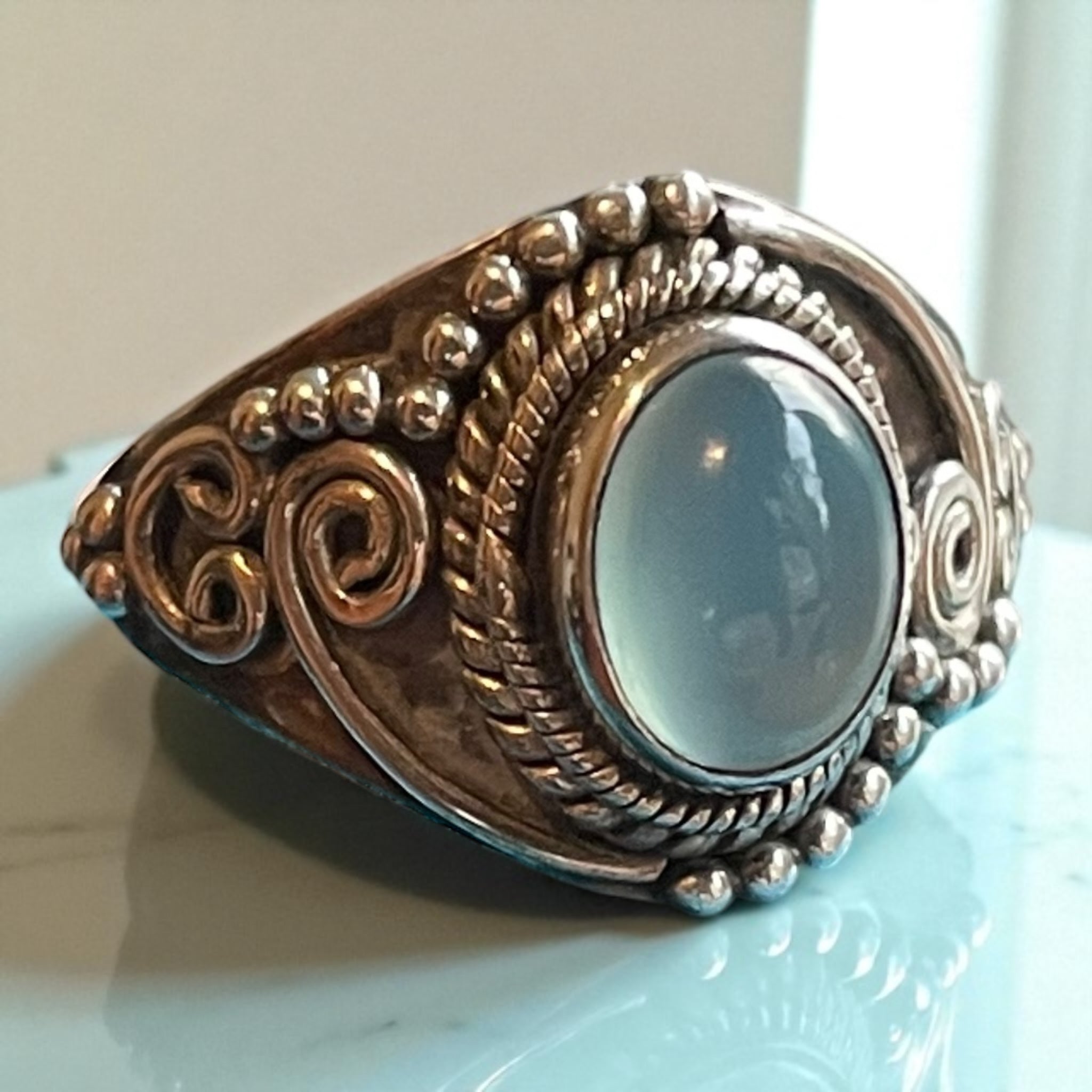 Anillo Ankara - Calcedonia de Turkia y Plata 925