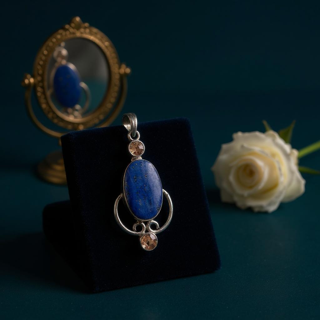 Colgante “Anaraë Lapislázuli y Morganita Plata 925 - Joyas Velardi