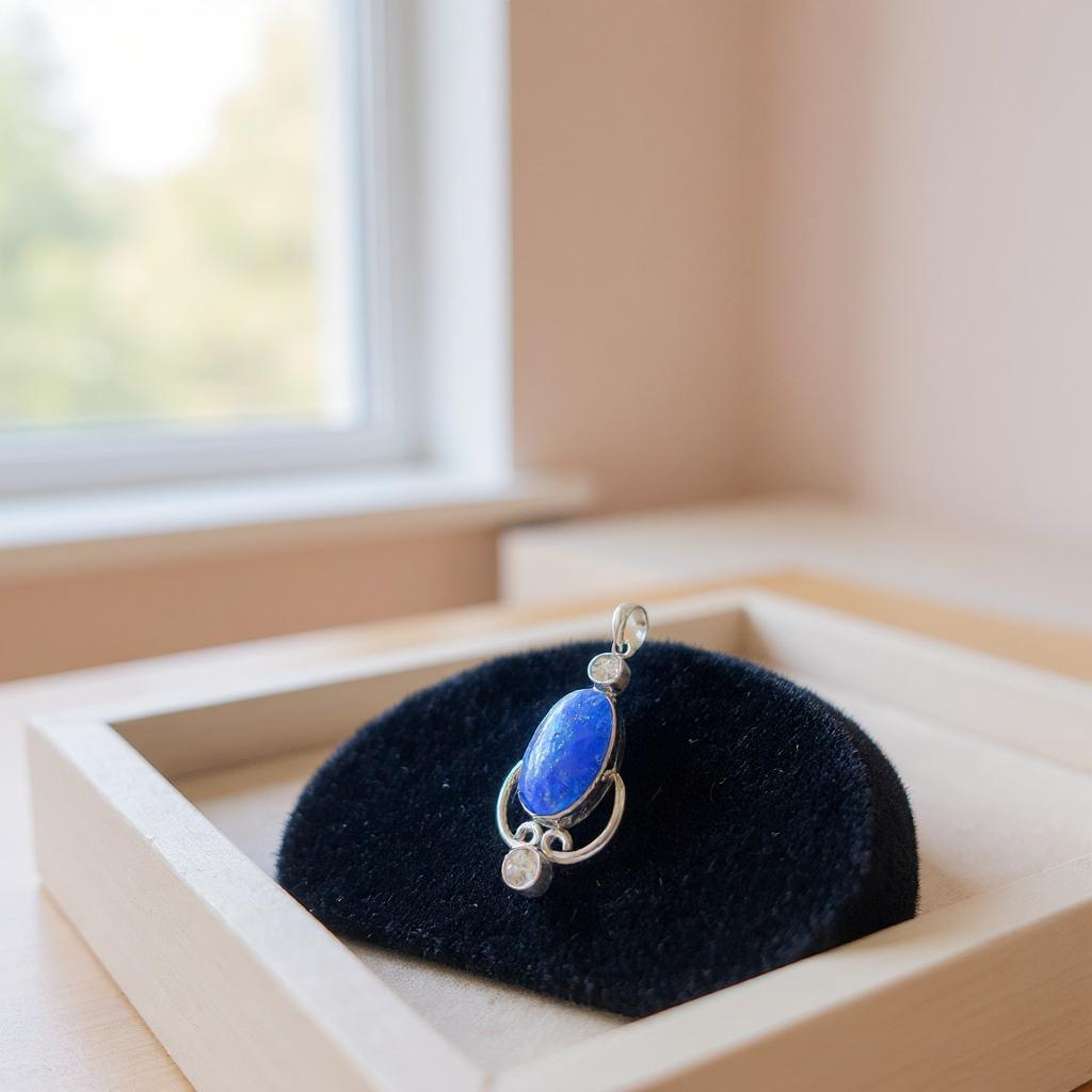 Colgante “Anaraë Lapislázuli y Morganita Plata 925 - Joyas Velardi