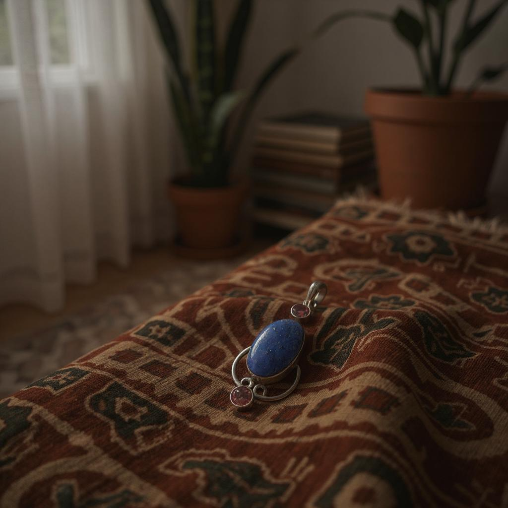 Colgante “Anaraë Lapislázuli y Morganita Plata 925 - Joyas Velardi