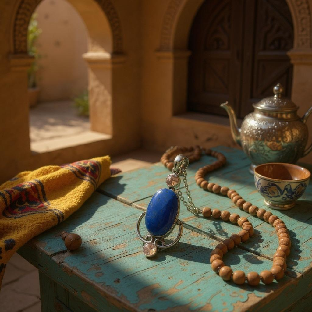 Colgante “Anaraë Lapislázuli y Morganita Plata 925 - Joyas Velardi