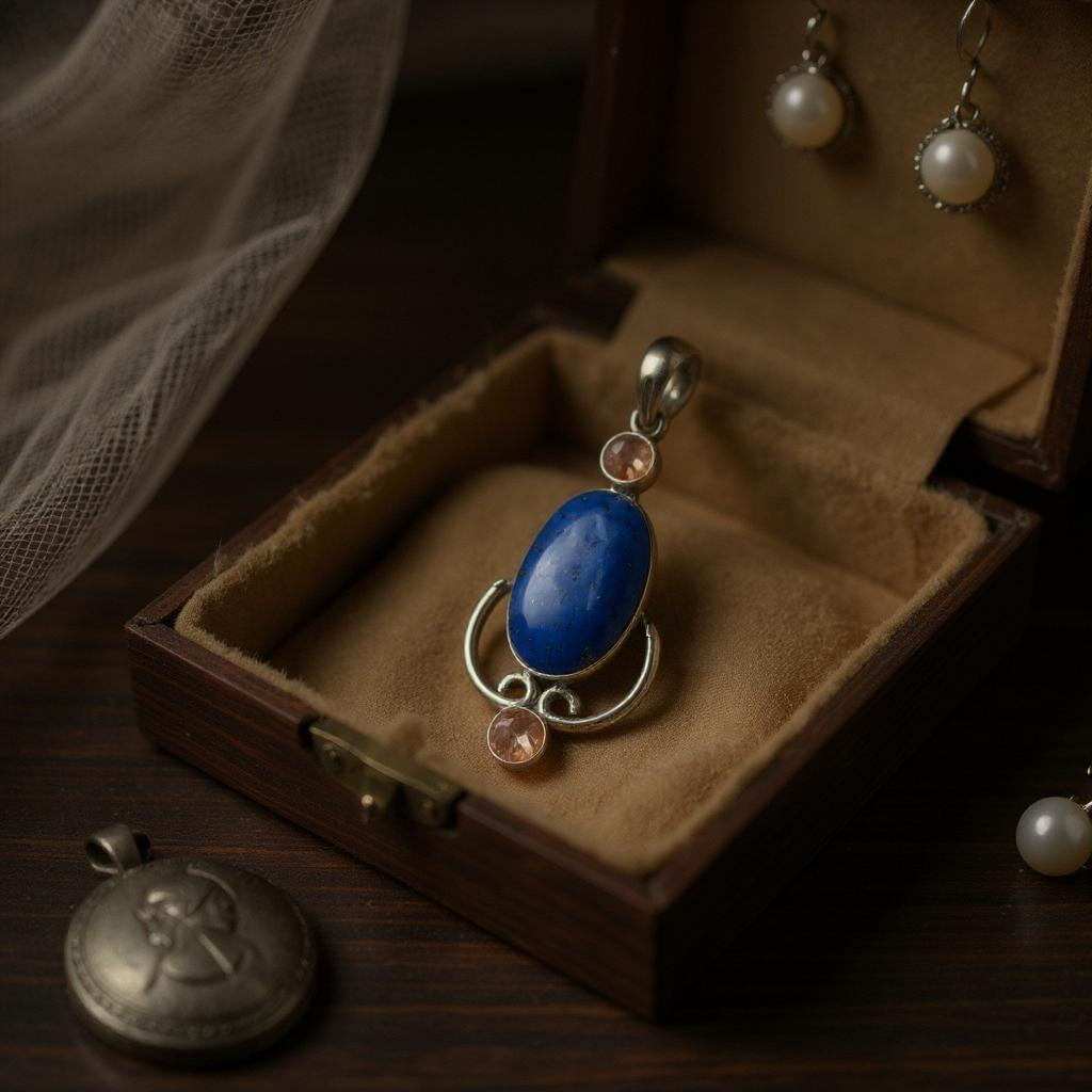 Colgante “Anaraë Lapislázuli y Morganita Plata 925 - Joyas Velardi