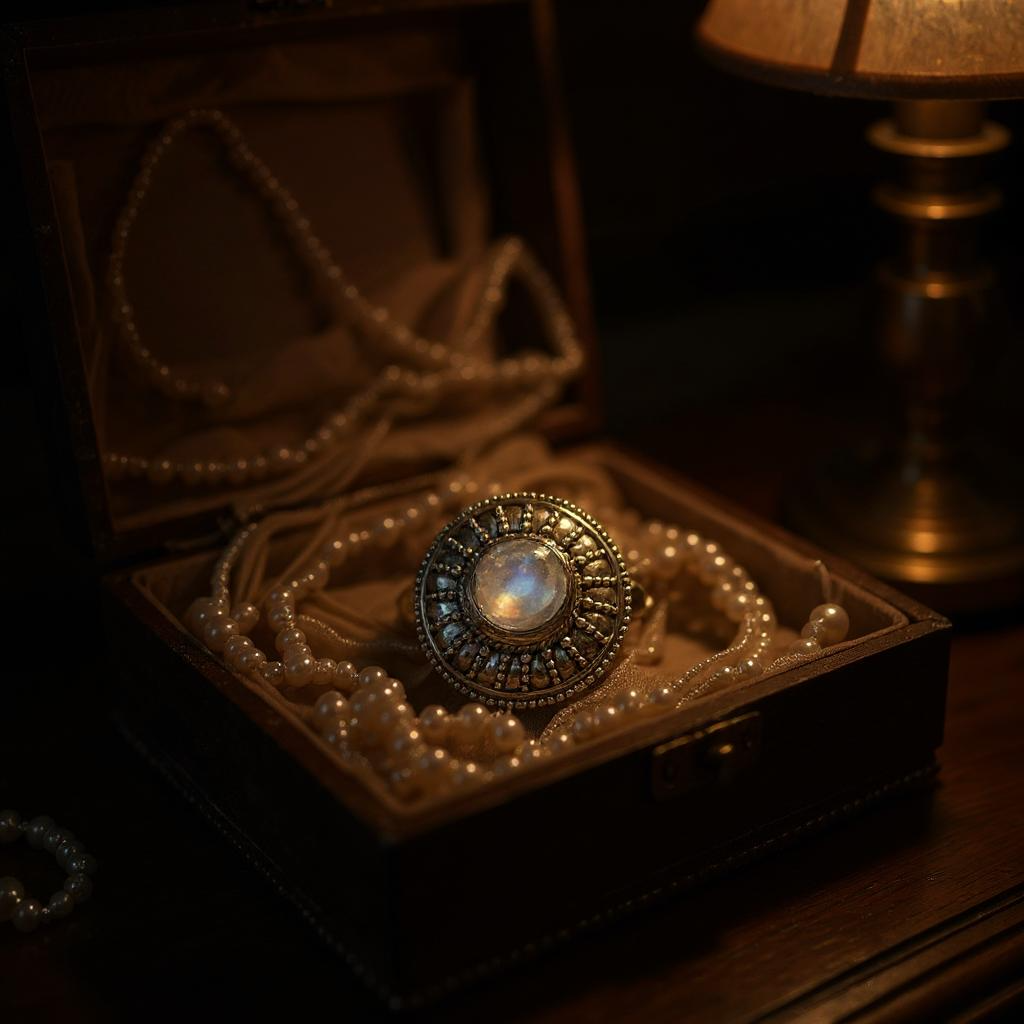 Anillo Elenya - Piedra Luna Arcoíris de la India y Plata 925