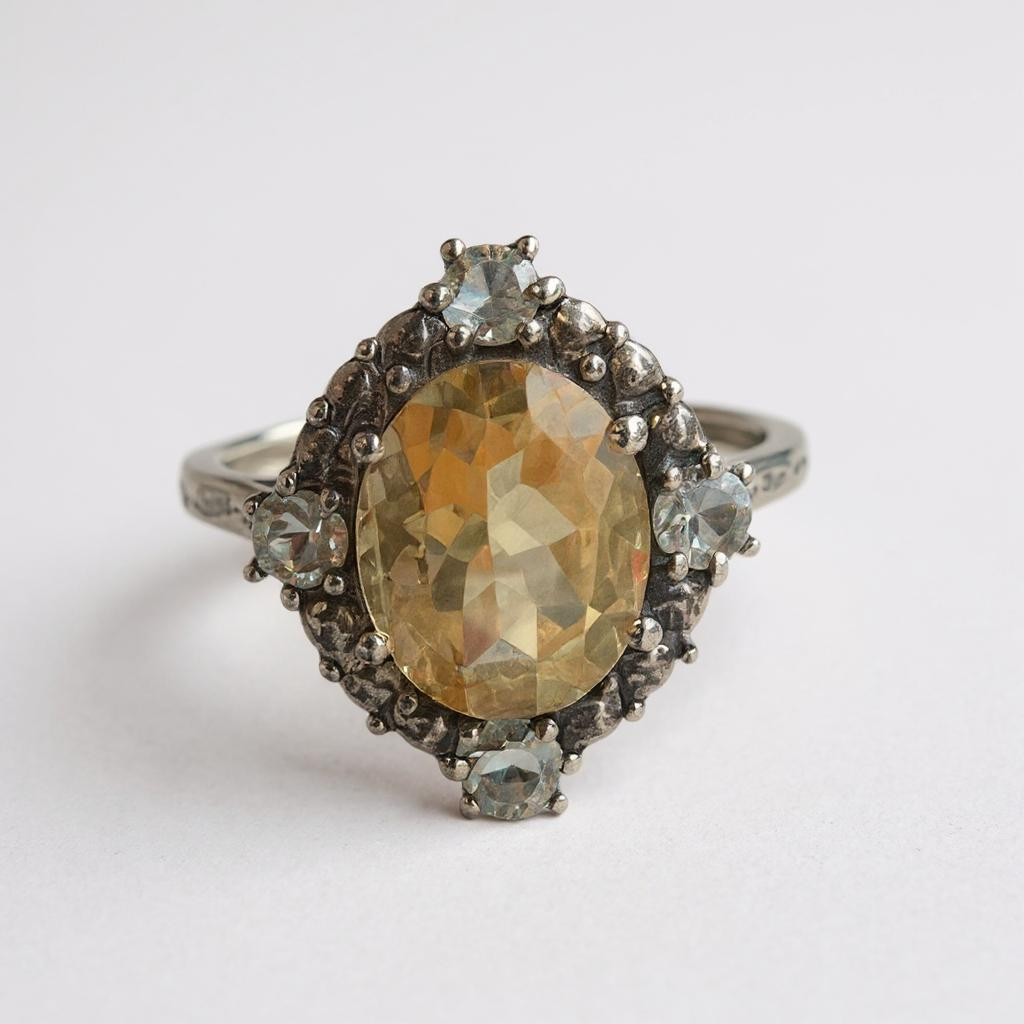 Anillo Thorin - Citrino y Aguamarina Plata 925
