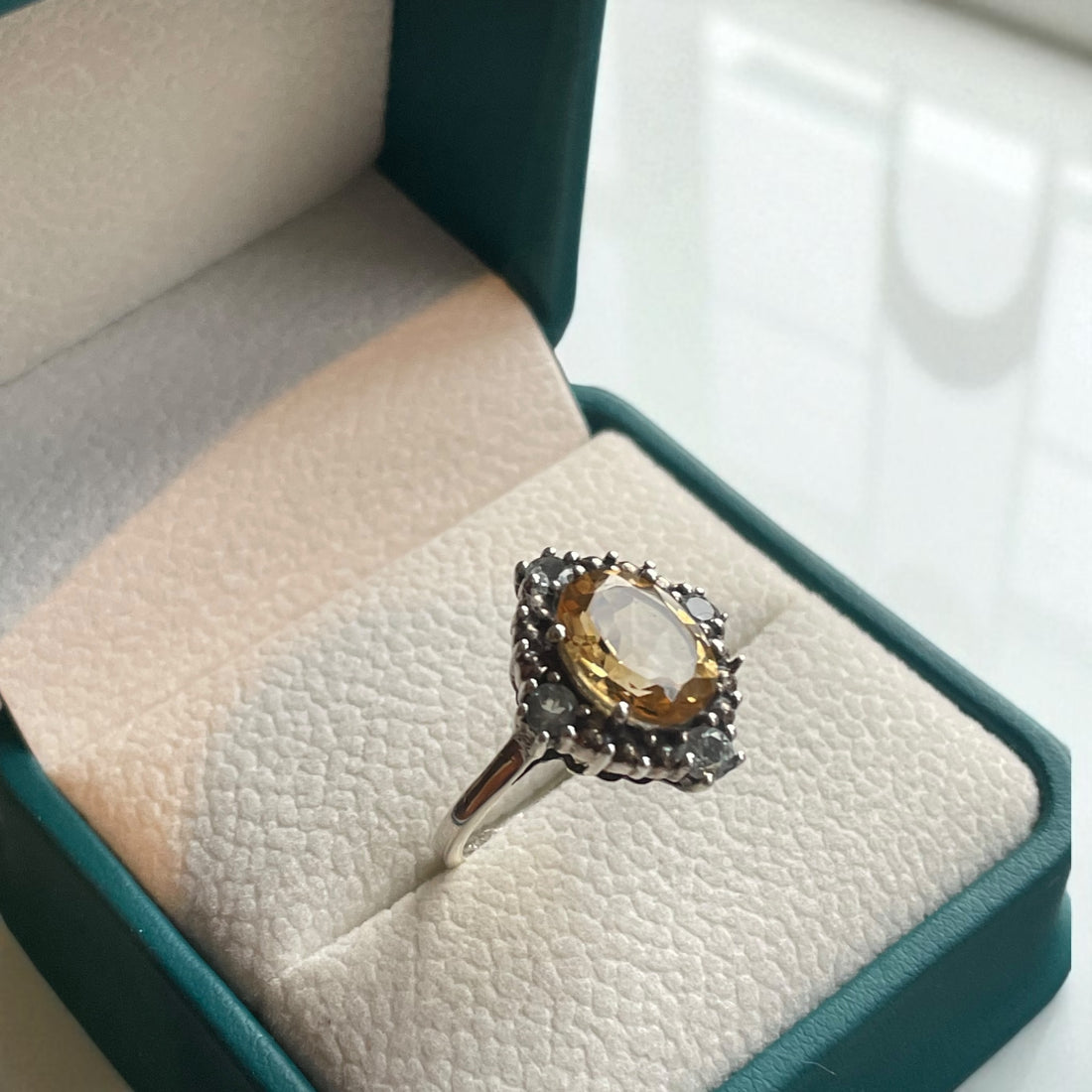 Anillo Thorin - Citrino y Aguamarina Plata 925