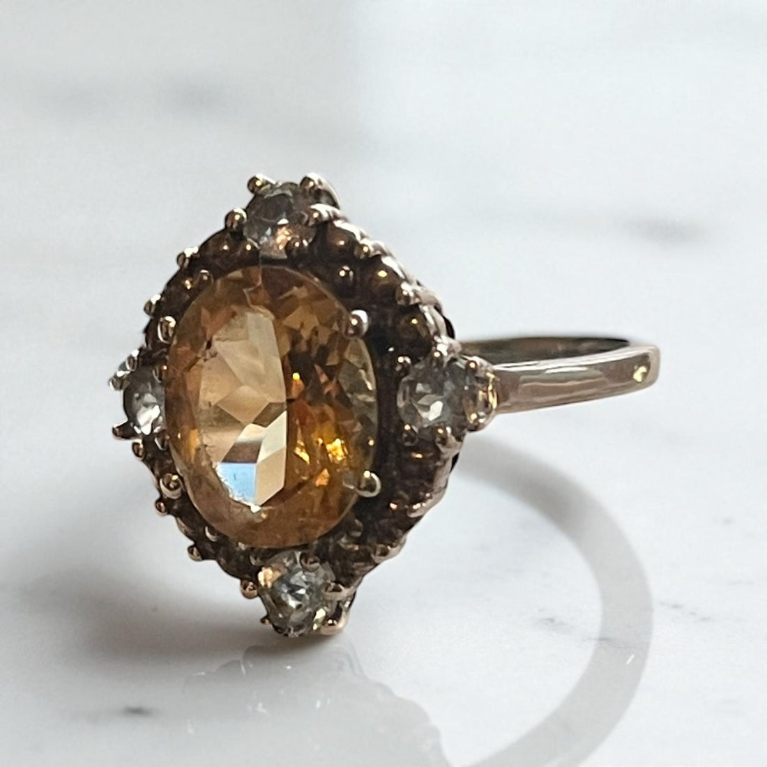 Anillo Thorin - Citrino y Aguamarina Plata 925