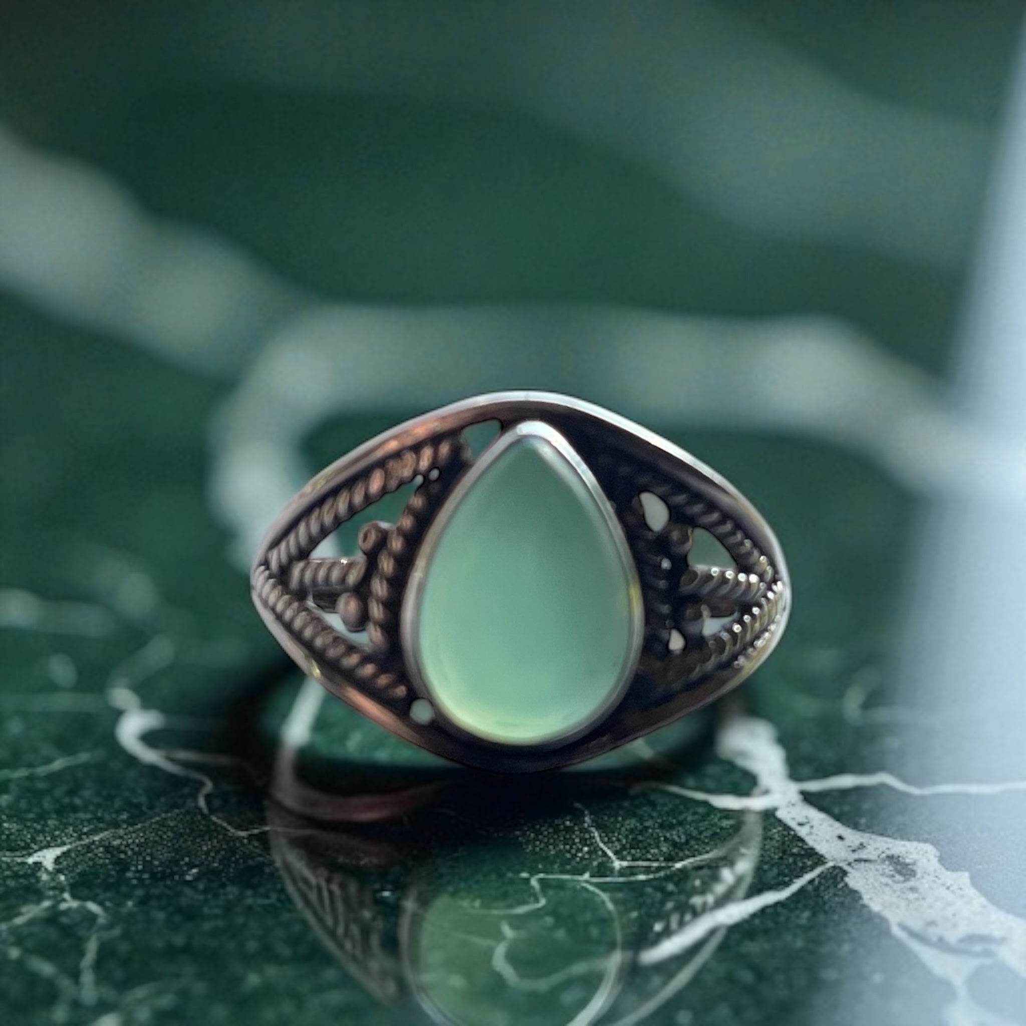 Anillo Crisoprasa natural Plata 925