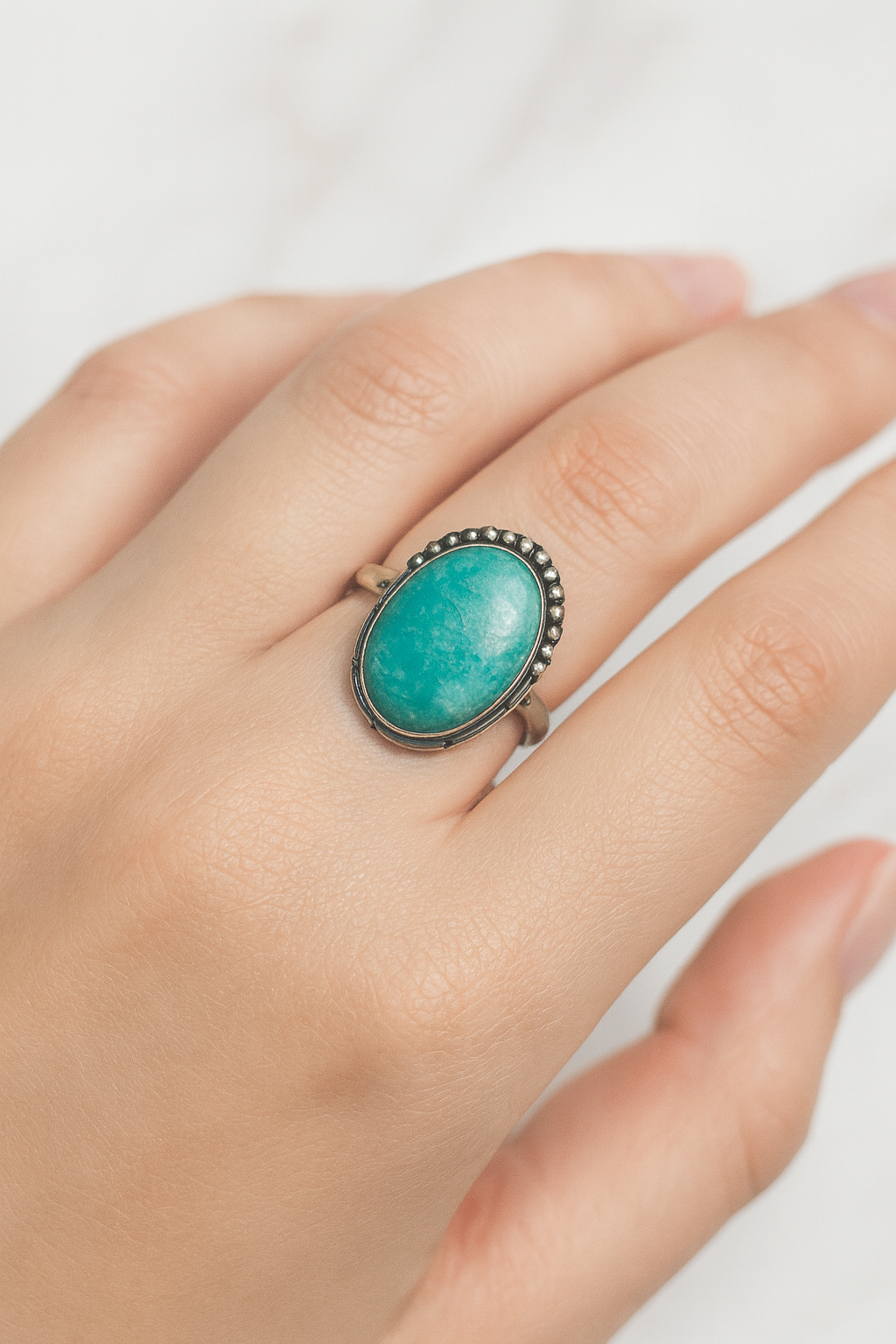 Anillo Amazonita Paraiba Plata 925