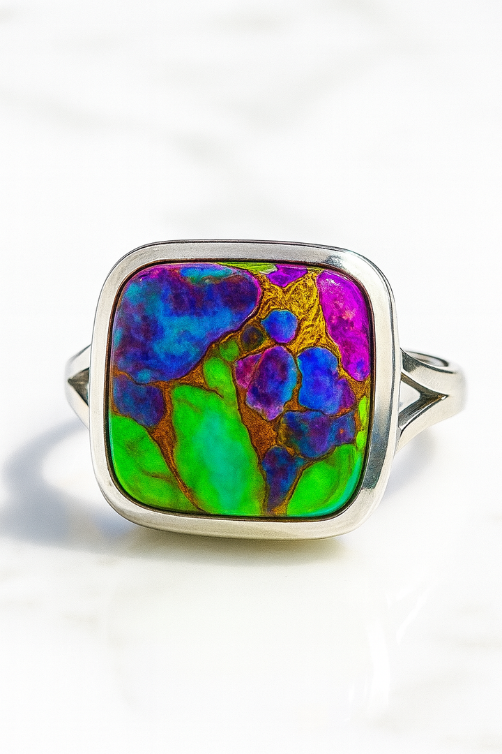 Anillo Turquesa Multicolor de Arizona Plata 925