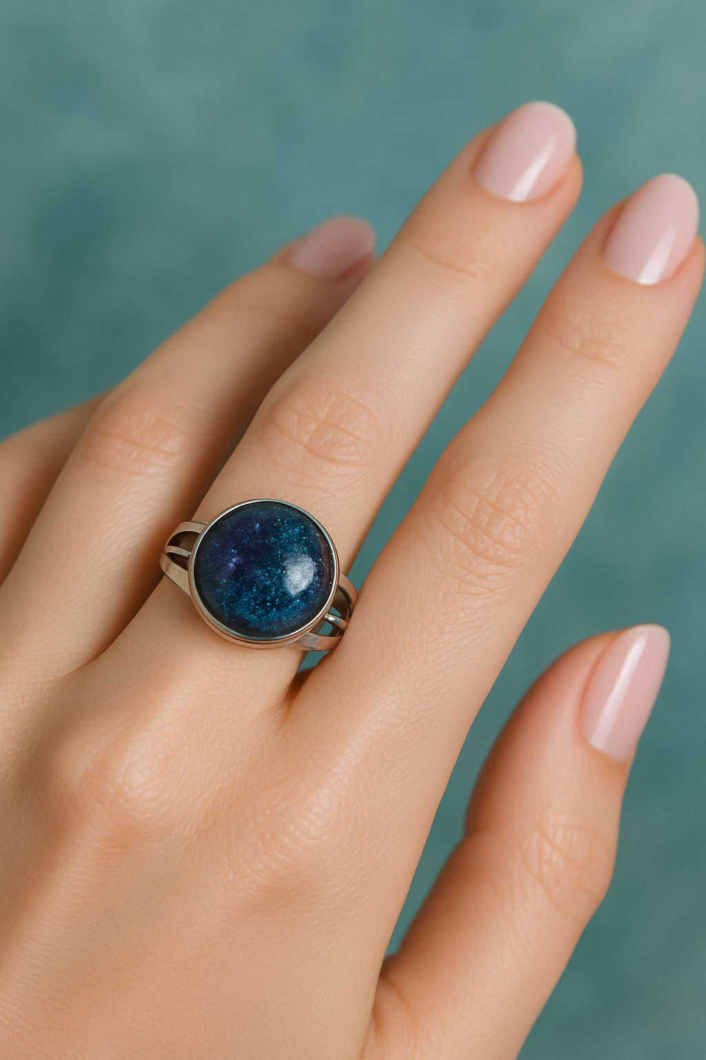 Anillo rubí en cianita plata 925