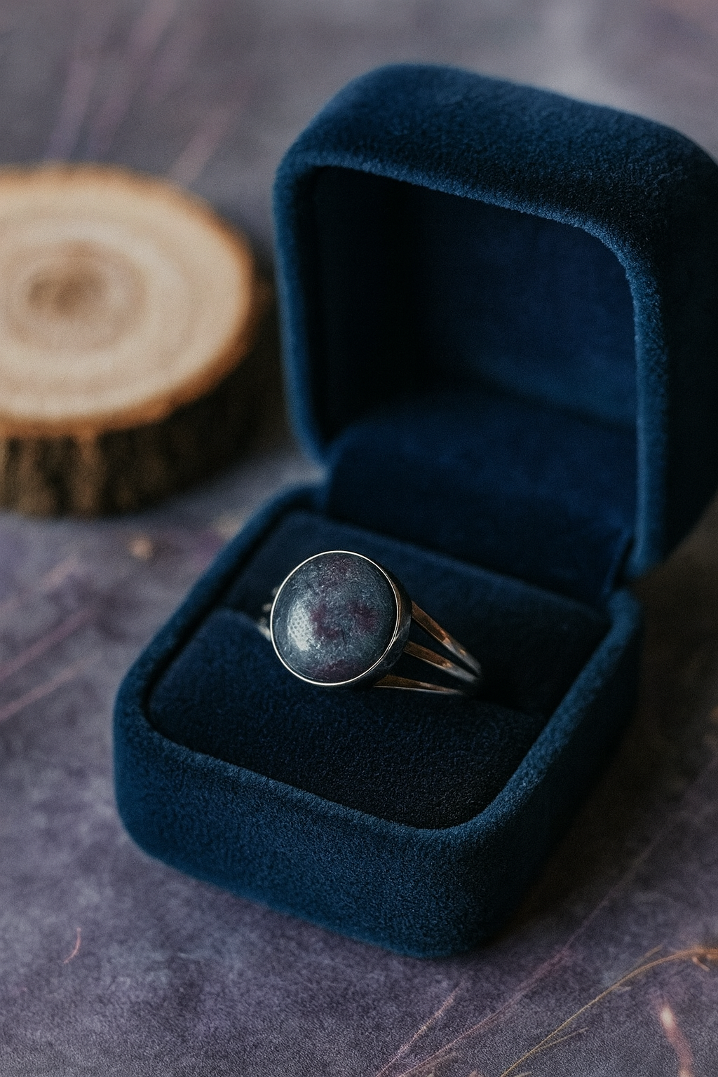 Anillo rubí en cianita plata 925