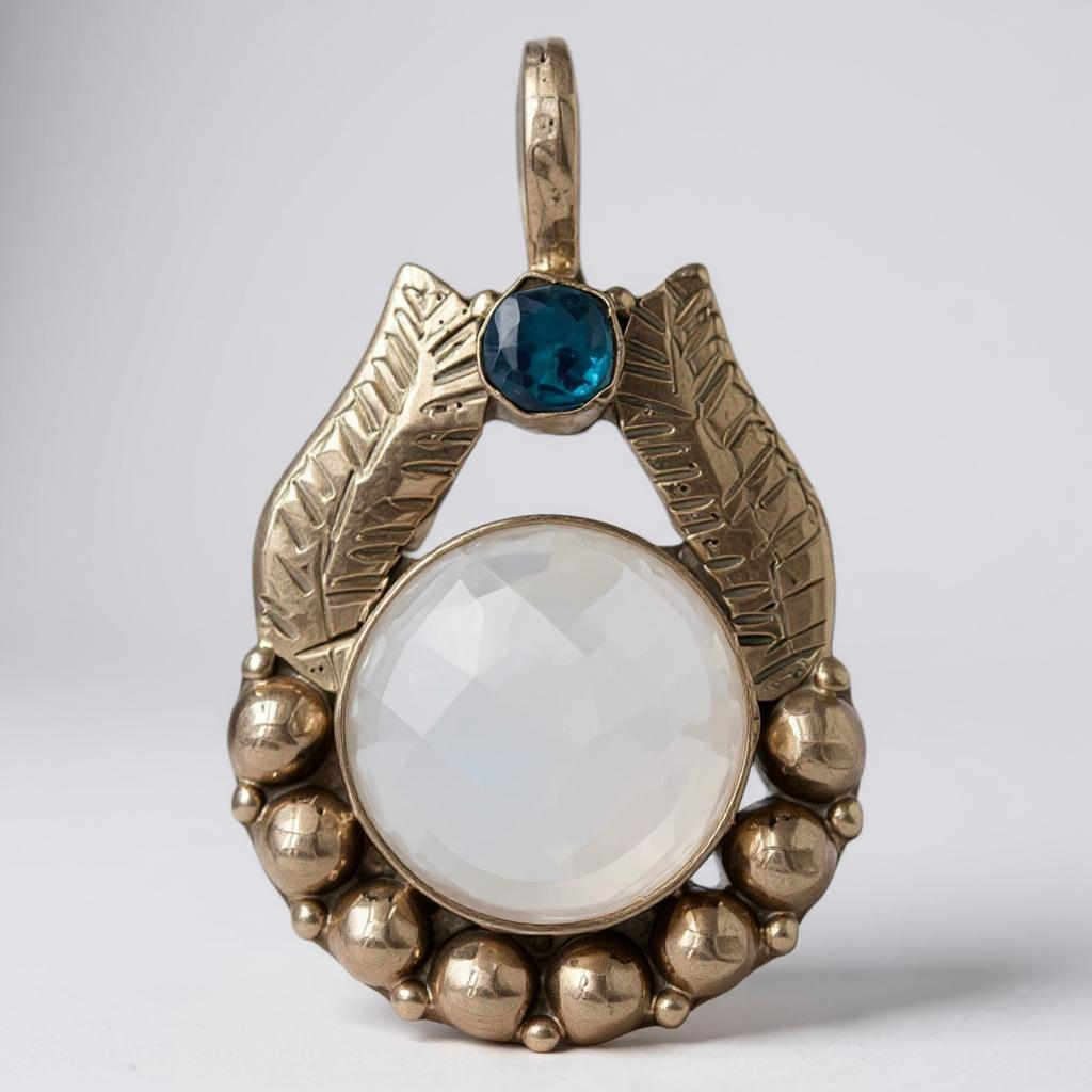 Colgante Piedra Luna Y Apatita Azul Neón Plata 925 - Joyas Velardi