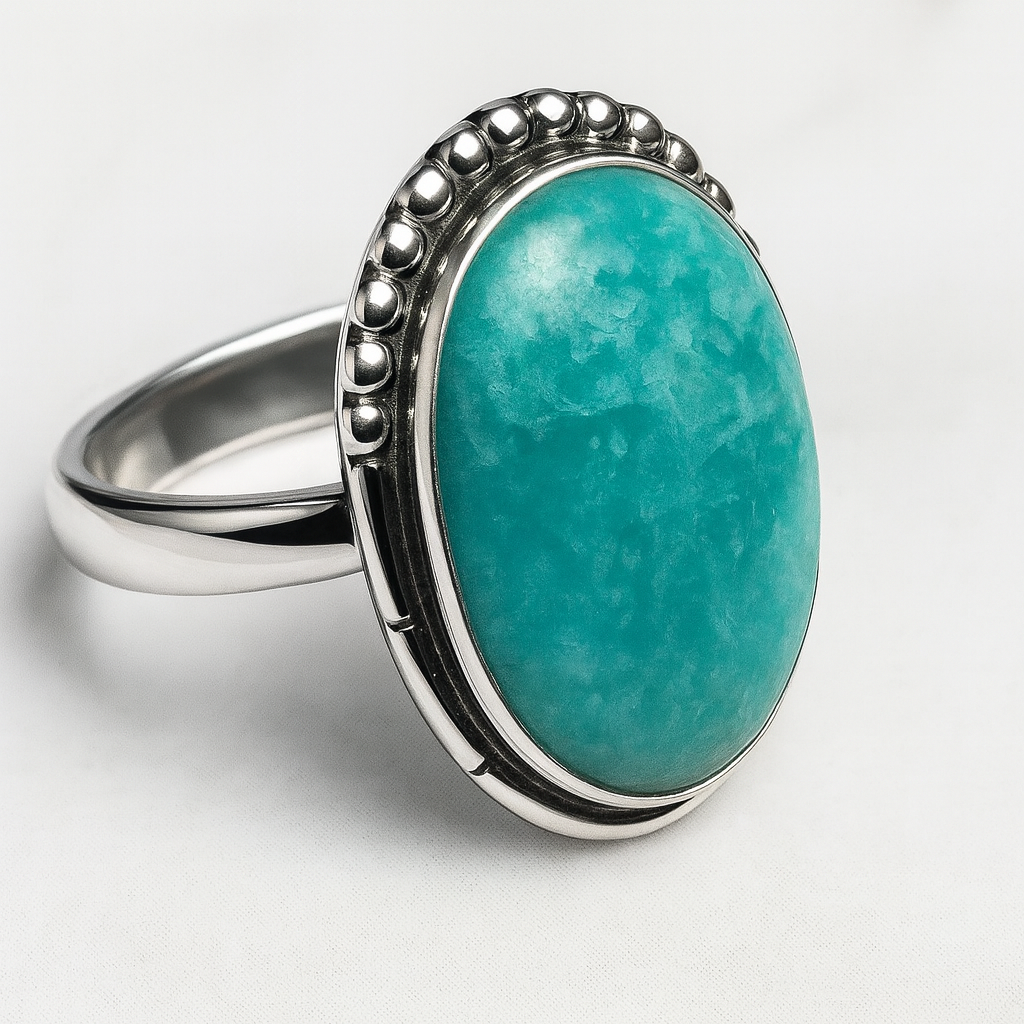 Anillo Amazonita Paraiba Plata 925