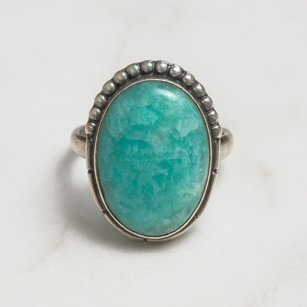 anillo amazonita paraiba plata 925