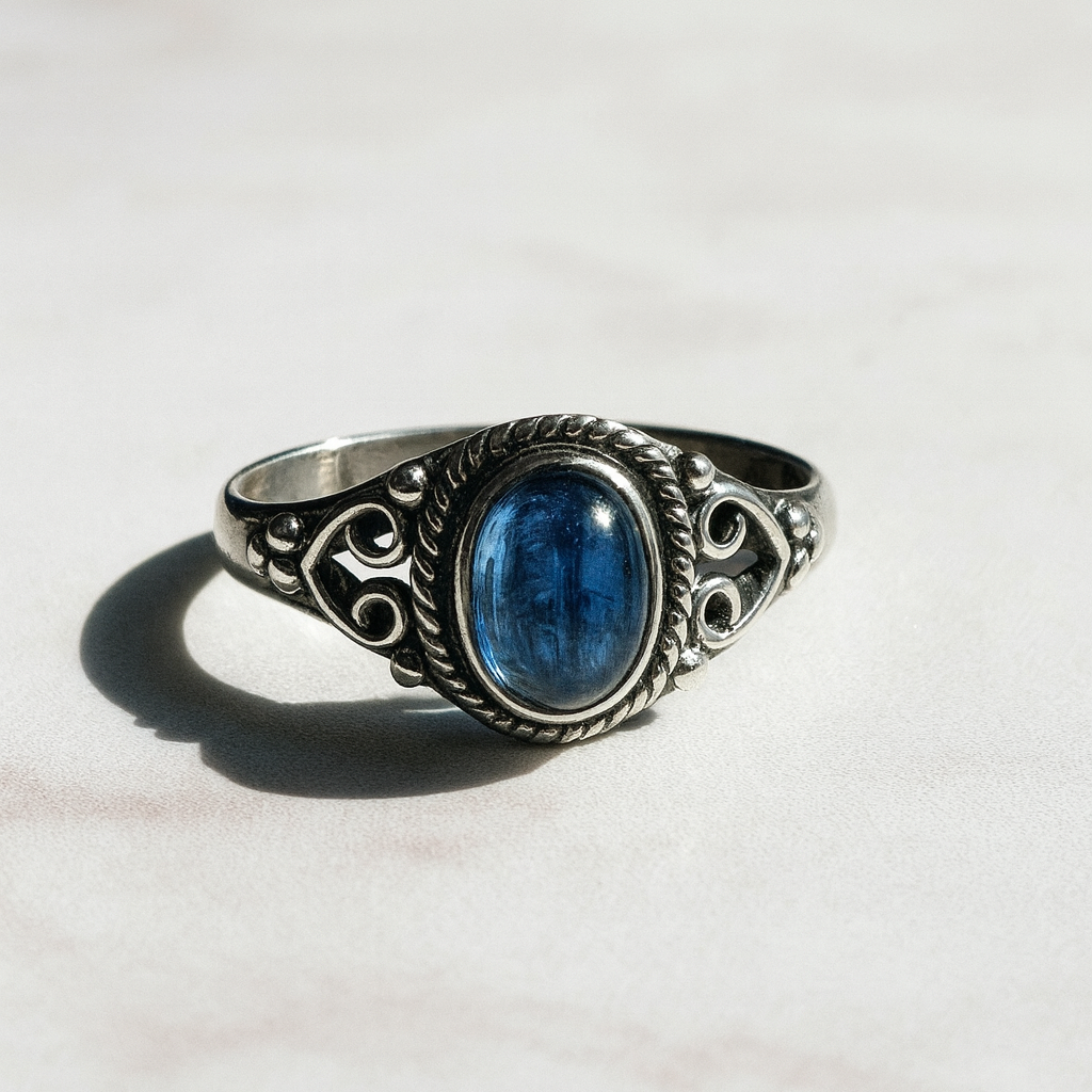 anillo cianita azul velardi plata 925