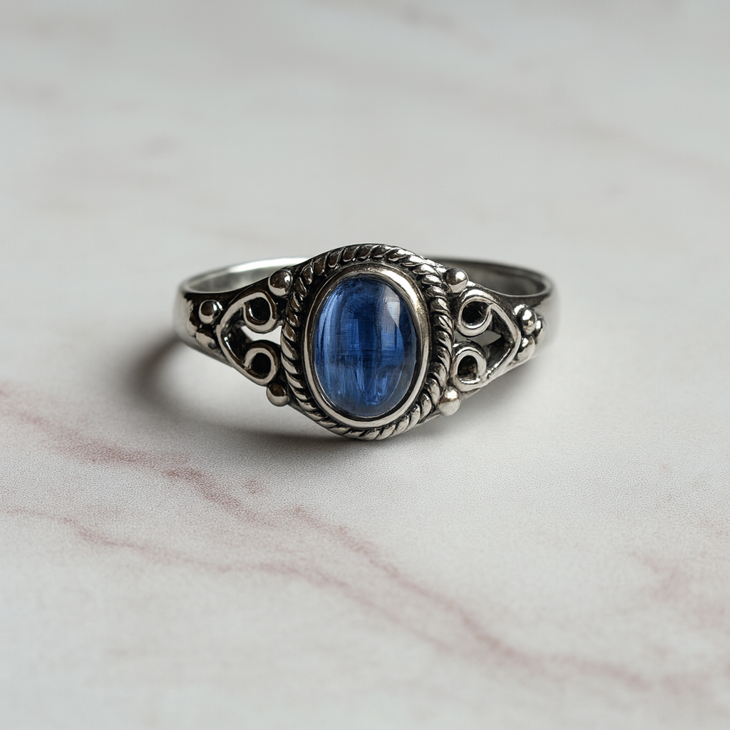 anillo cianita azul velardi plata 925
