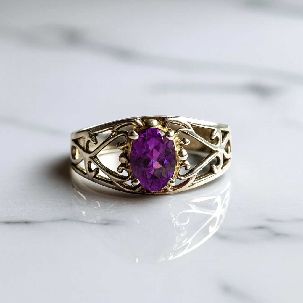 Anillo de Plata 925 con Amatista Africana - Grace