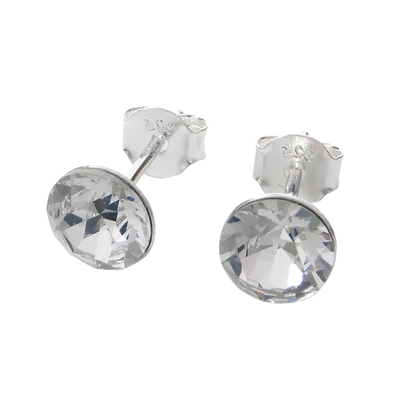 Aros Punto de Luz Swarovski Crystals Plata Italiana 925 - Joyas Velardi