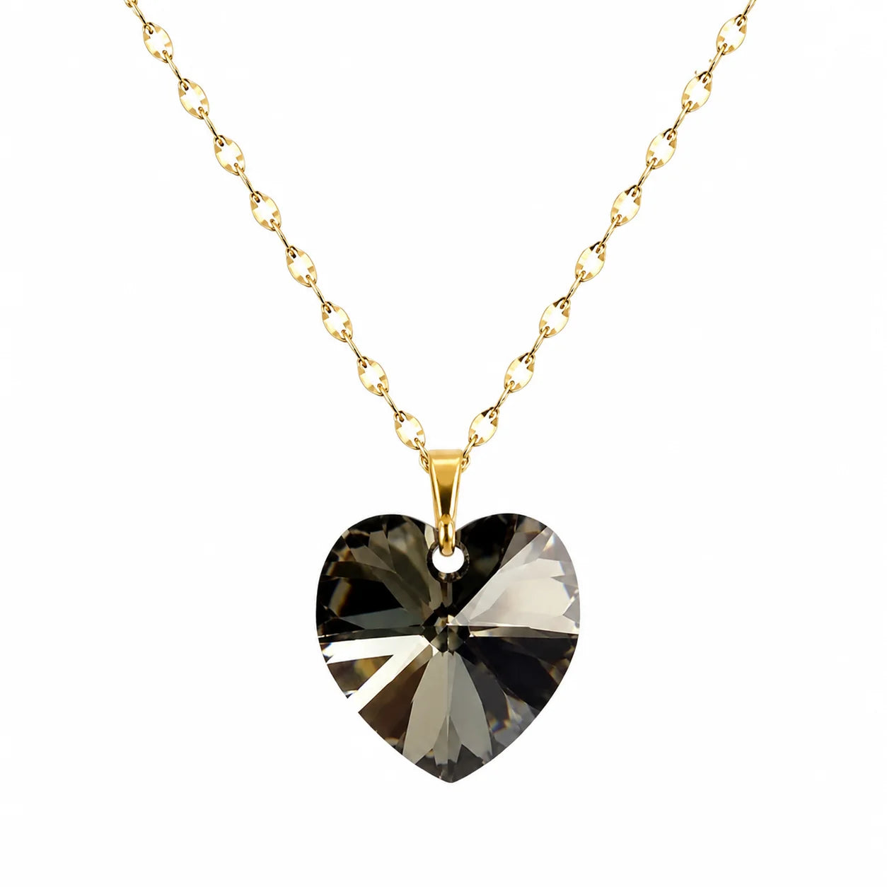 Collar corazon Titanic cristal 14mm enchapado en oro 18k