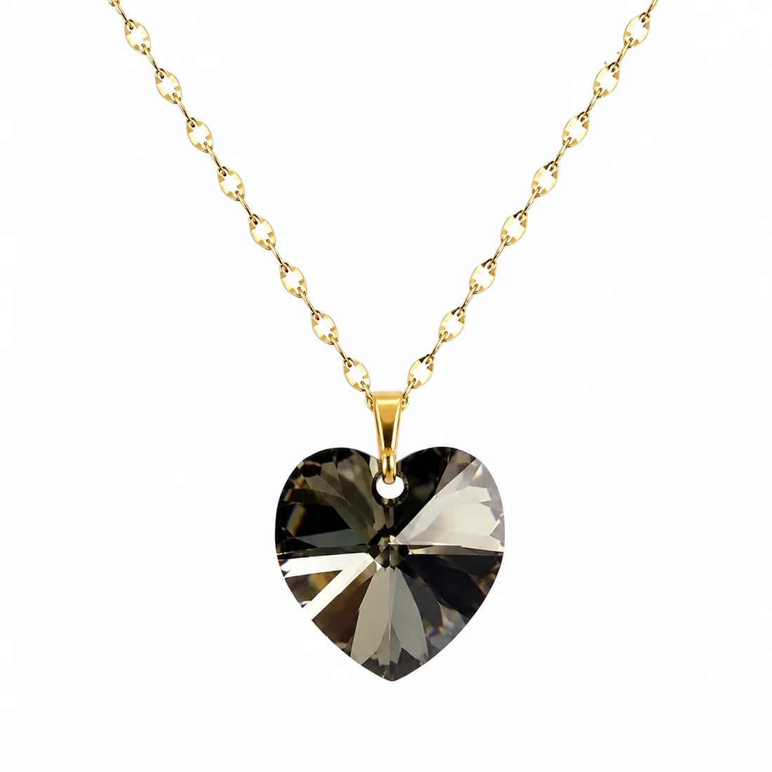 Collar corazon Titanic cristal 14mm enchapado en oro 18k