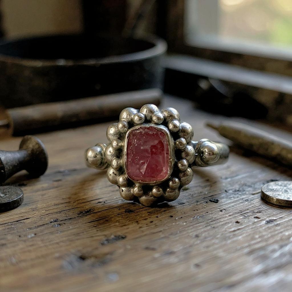 Selene — Anillo de Turmalina Rosa de Bali en Plata 925 - Joyas Velardi