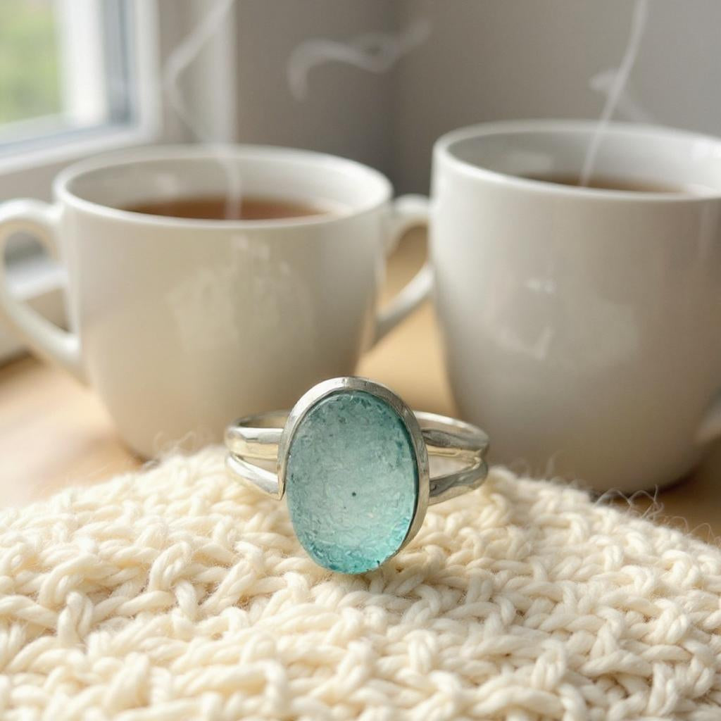 Anillo de Drusa de Titanio Azul – “Oceanis” | Plata 925 - Joyas Velardi