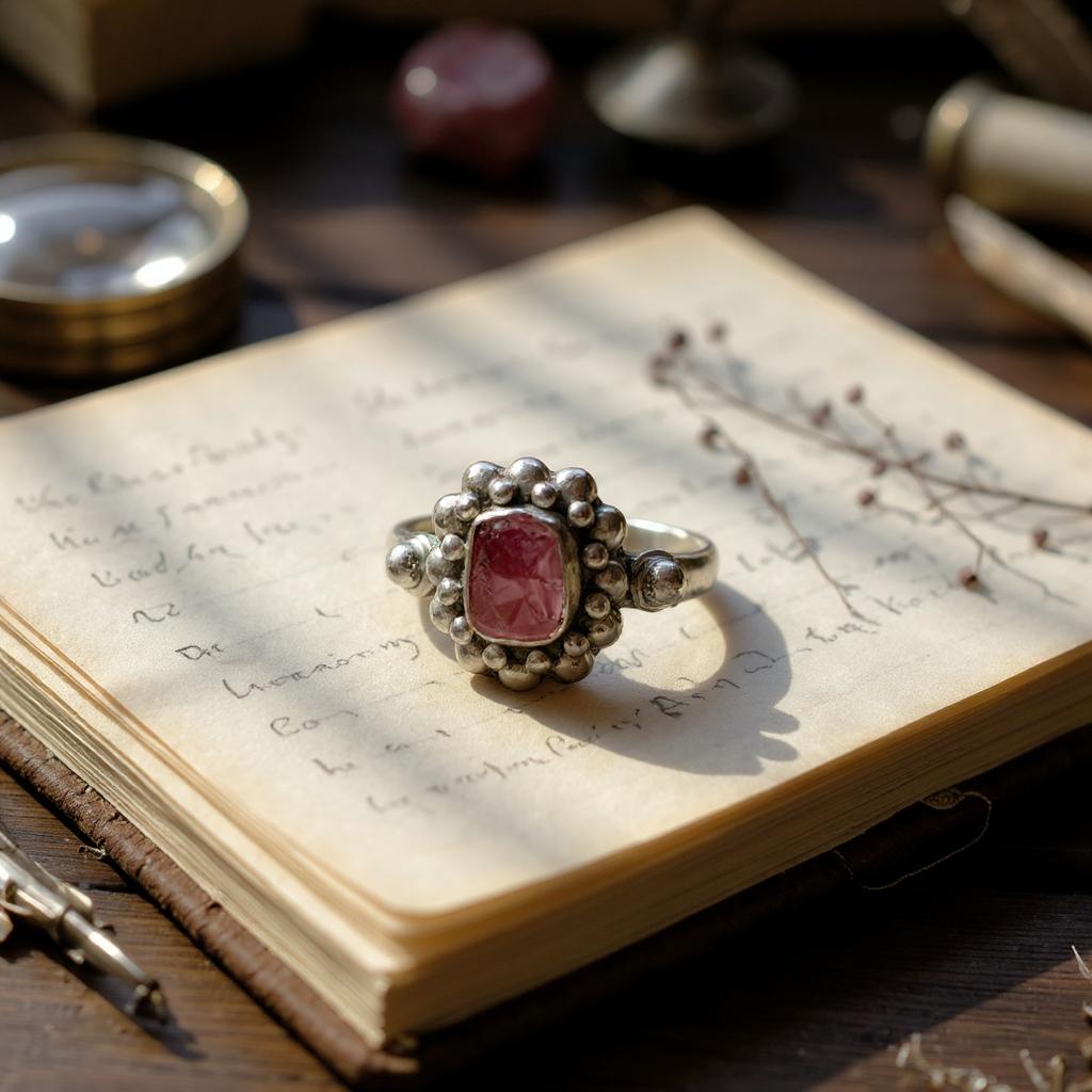 Selene — Anillo de Turmalina Rosa de Bali en Plata 925 - Joyas Velardi