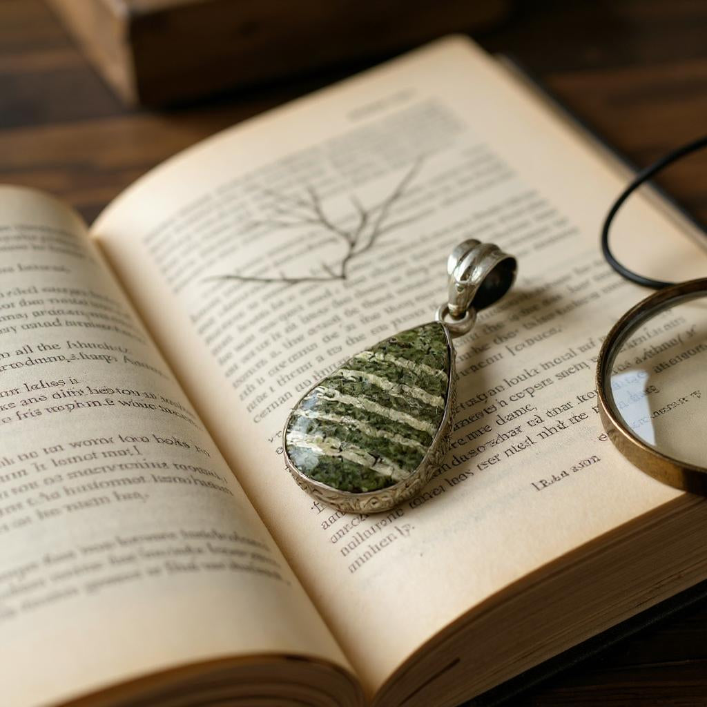 Colgante de Crisotilo Natural Plata 925 - Joyas Velardi