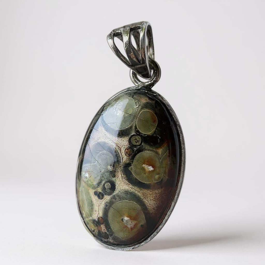 Colgante de Jaspe Piel de Leopardo en Plata 925 - Joyas Velardi