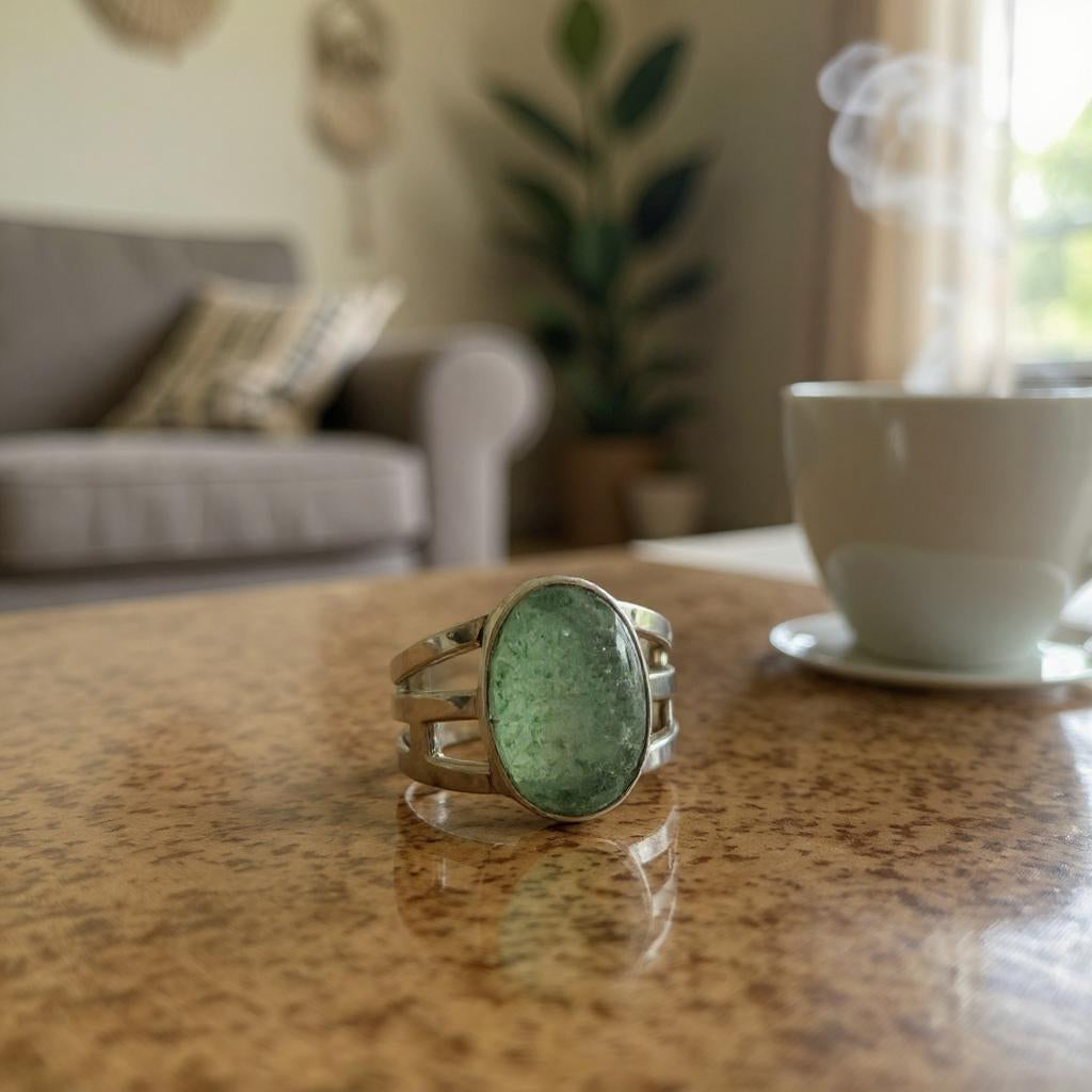 Anillo Hygeia – Aventurina Verde del Himalaya en Plata 925 - Joyas Velardi