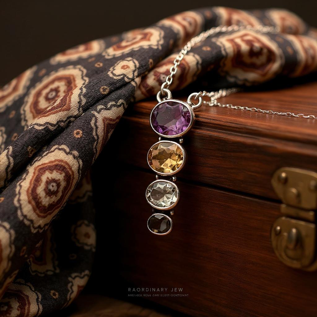 Collar Amatista de Africa, Citrino, Prasiolita y Cuarzo Ahumado - Joyas Velardi