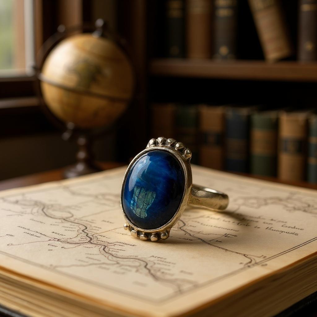 Anillo Labradorita Azul De Madagascar Plata 925 - Joyas Velardi