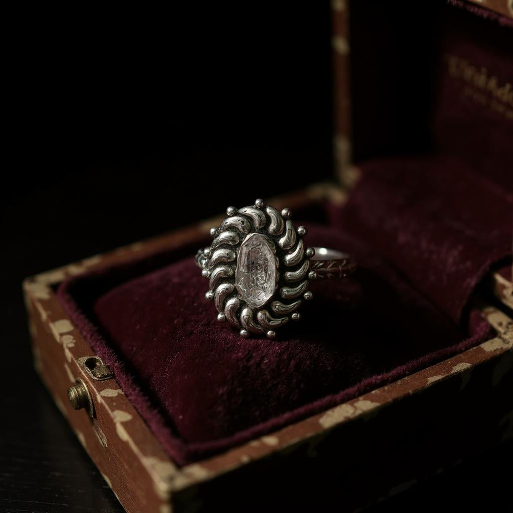 Nyra Herkimer – Anillo de plata 925 con diamante Herkimer - Joyas Velardi