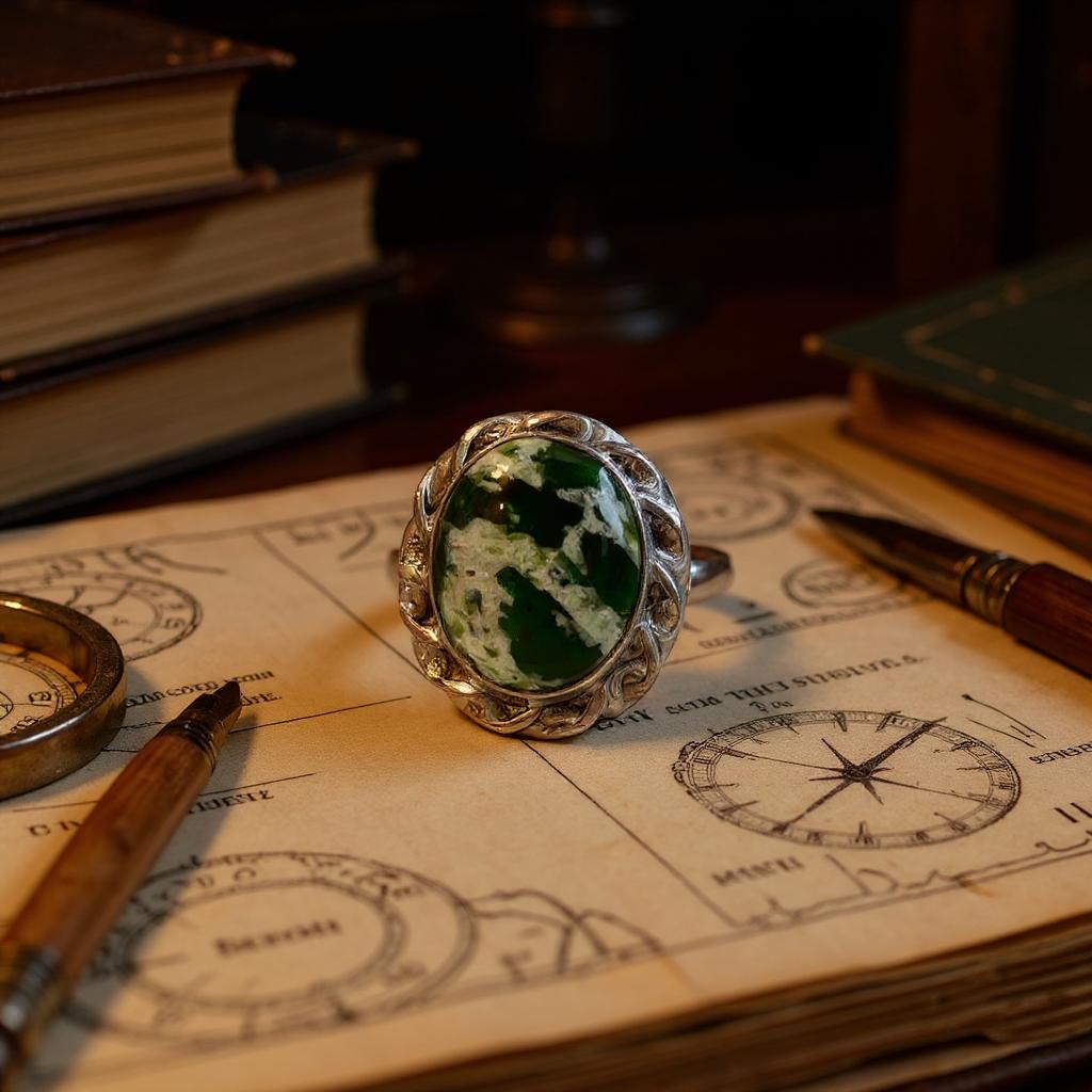 Anillo “Thalassa” – Calcedonia Cromo del Zambeze en Plata 925 - Joyas Velardi