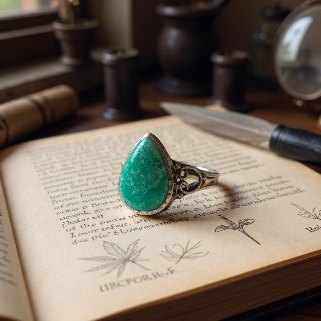 Anillo de Plata 925 con Turquesa Nevada Azteca — Tlalli - Joyas Velardi