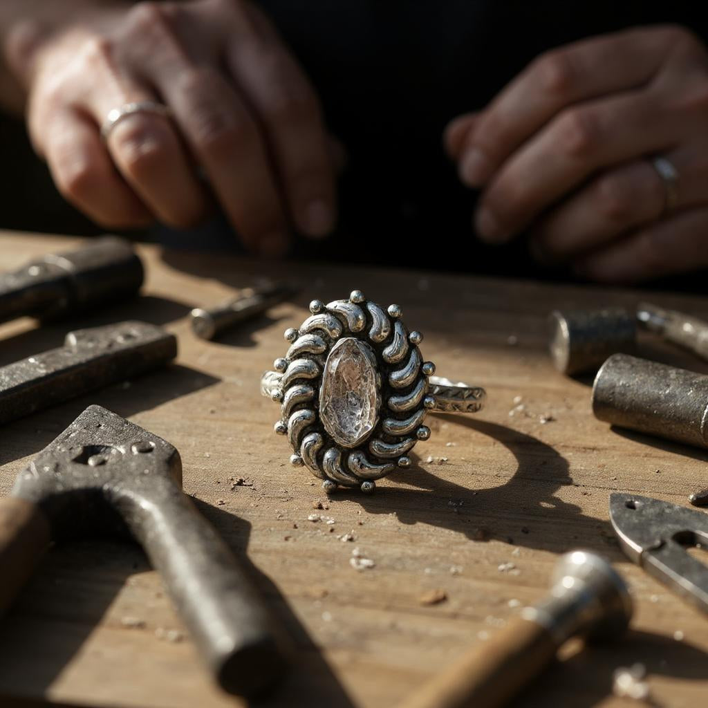 Nyra Herkimer – Anillo de plata 925 con diamante Herkimer - Joyas Velardi