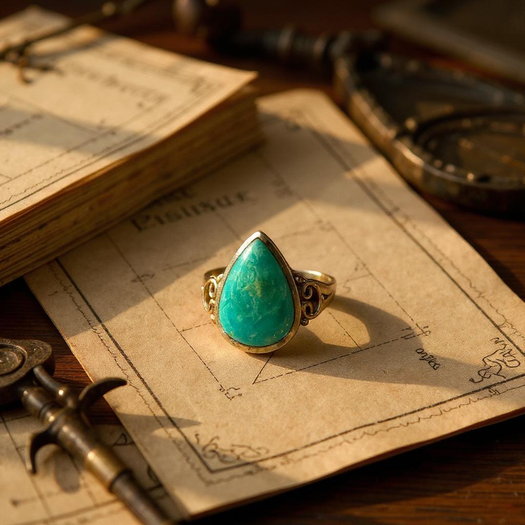 Anillo de Plata 925 con Turquesa Nevada Azteca — Tlalli - Joyas Velardi