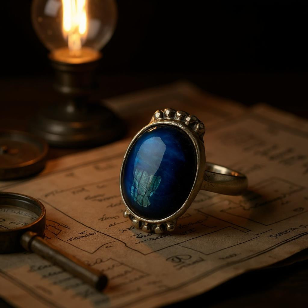 Anillo Labradorita Azul De Madagascar Plata 925 - Joyas Velardi